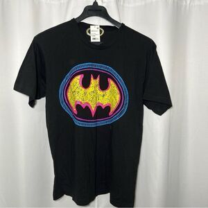 NWT DC Comics Tee Shirt Mens XLarge Black Batman Neon Graphic Short Sleeve